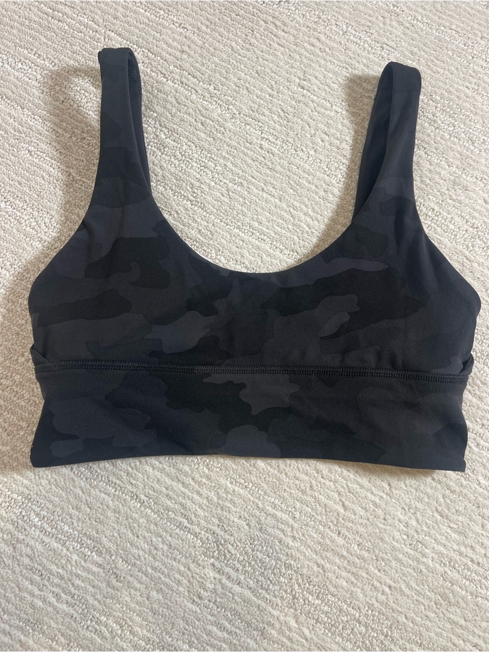 Reversible Black Camouflage Scoop Neck Sports Bralette